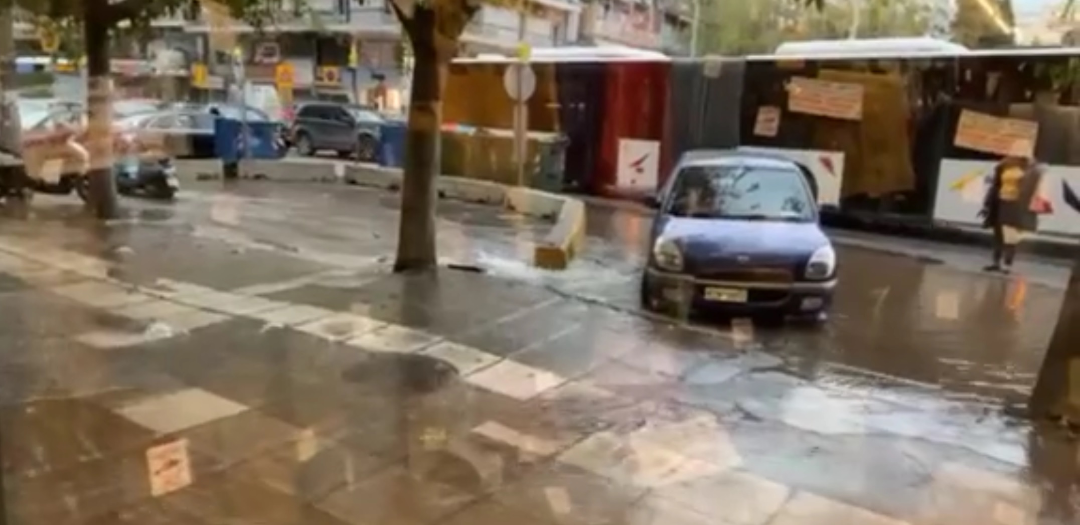 Θεσσαλονίκη: Έσκασε αγωγός της ΕΥΑΘ στην Εγνατία (video)