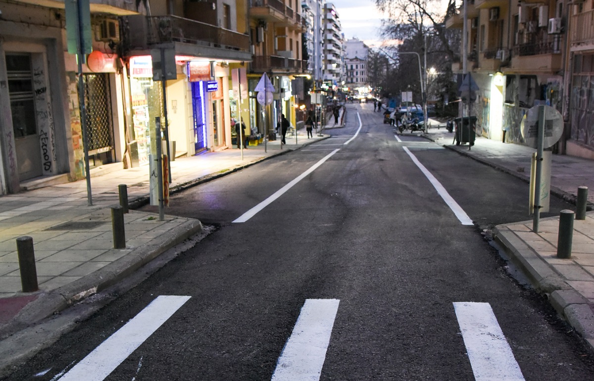 Ολοκληρώθηκαν τα έργα ασφαλτόστρωσης στην Αγίας Σοφίας (φωτο)