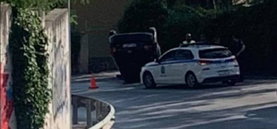 Πανόραμα: Αναποδογύρισε ΙΧ στη στροφή του Αγ. Λουκά (ΦΩΤΟ)