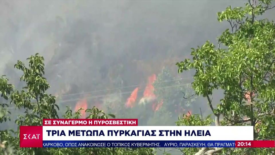 Πυρκαγιά στην Ηλεία: Σε εξέλιξη τρία πύρινα μέτωπα (Video)