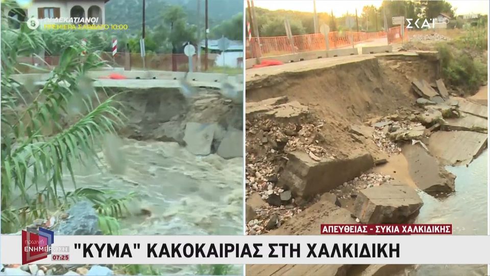 Χαλκιδική: Γέφυρα στη Συκιά απειλείται από την κακοκαιρία (Video)