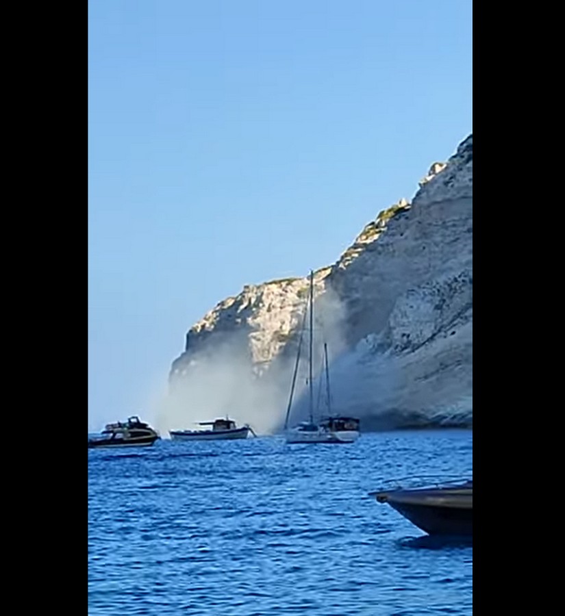 Κατολίσθηση στη Ζάκυνθο μετά το σεισμό τον 5,3 ρίχτερ στην Κεφαλονιά (Video)