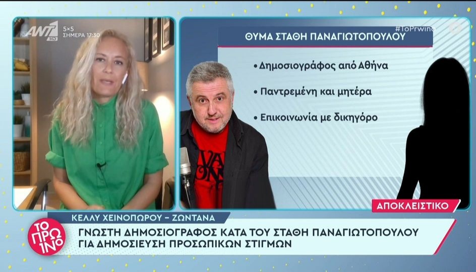 Παναγιώτοπουλος: Γνωστή δημοσιογράφος καταγγέλλει πως έπεσε θύμα του (Video)