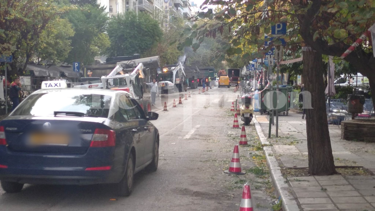 Κλειστή λωρίδα στην Παύλου Μελά λόγω έργων  (ΦΩΤΟ)