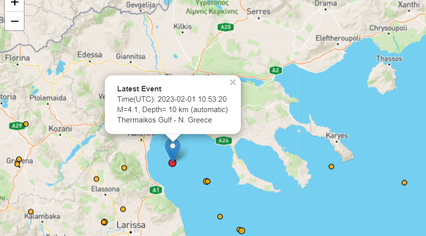 Σεισμός 4,1 ρίχτερ ανοιχτά του Λιτοχώρου – Κουνήθηκε και η Θεσσαλονίκη