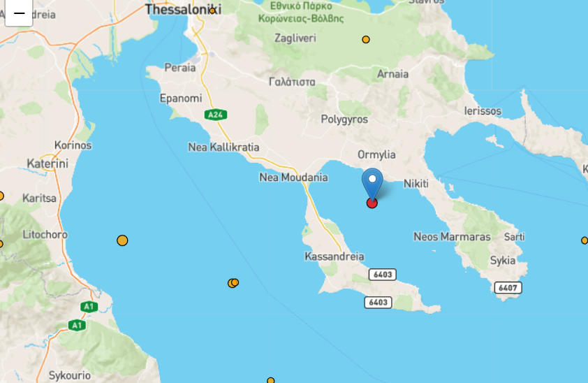 Σεισμός στη Χαλκιδική – Αισθητός στη Θεσσαλονίκη