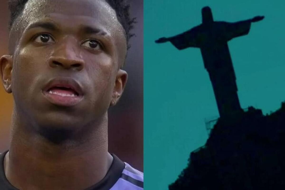 Ρίο ντε Τζανέιρο: «Σκοτείνιασε» το άγαλμα του Χριστού σε ένδειξη στήριξης στον Βινίσιους