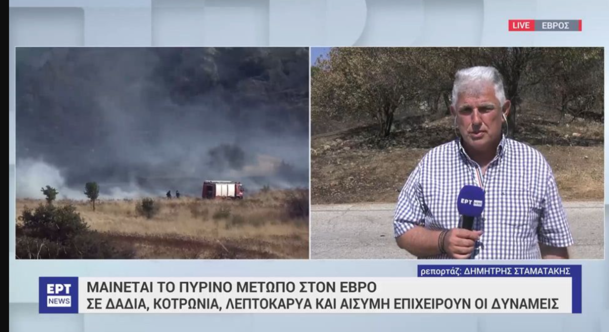 Δύσκολο το πύρινο μέτωπο στην Αλεξανδρούπολη (VIDEO)