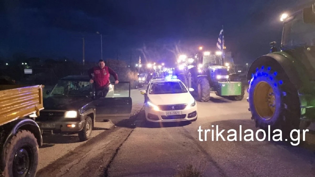 Τρίκαλα: Με τρακτέρ ξανά τους δρόμους οι αγρότες (VIDEO)