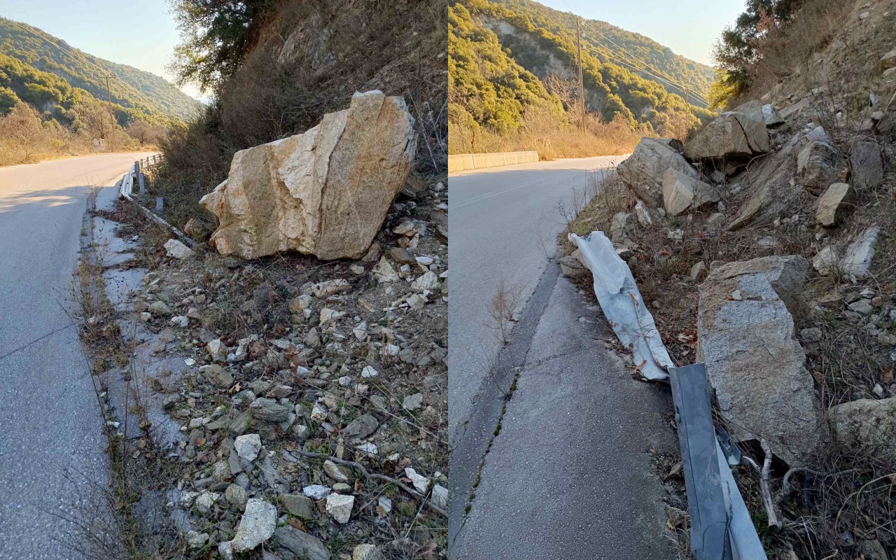 Ρόκος: Κατολισθήσεις στην ΕΟ Αρεθούσας-Βρασνών – «Η Περιφέρεια να αναλάβει τις ευθύνες της»