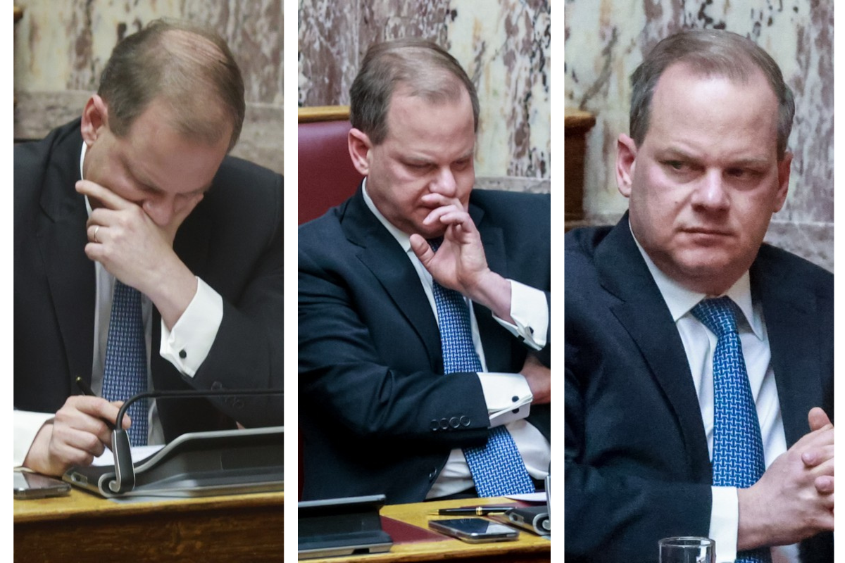 Αμήχανος στη Βουλή ο Καραμανλής (ΦΩΤΟΡΕΠΟΡΤΑΖ)