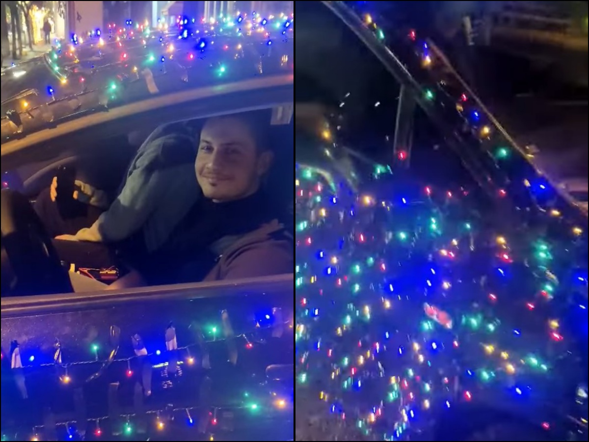 Viral το όχημα που «κουβαλά» 2400 λαμπάκια – Τι λέει ο οδηγός (VIDEO)
