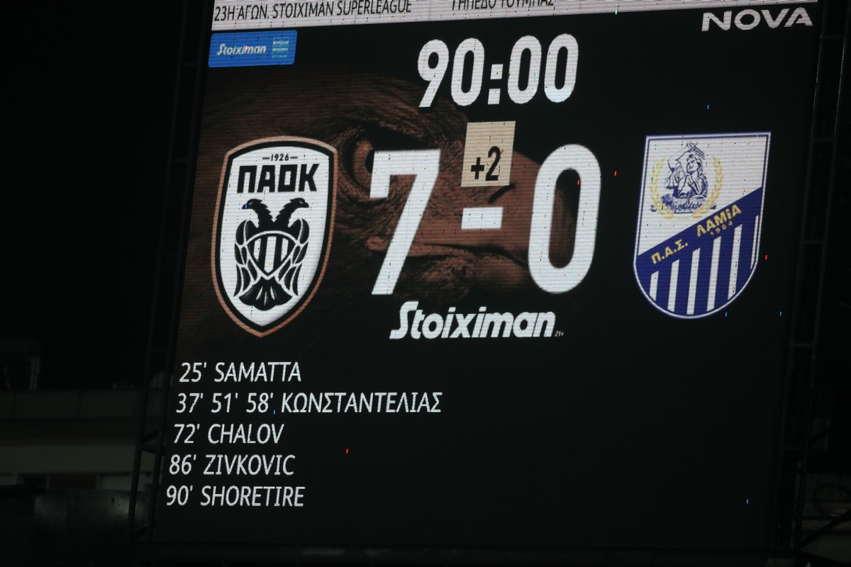 Ρεσιτάλ στη βροχή από Κωνσταντέλια-ΠΑΟΚ και 7-0 (!) τη Λαμία