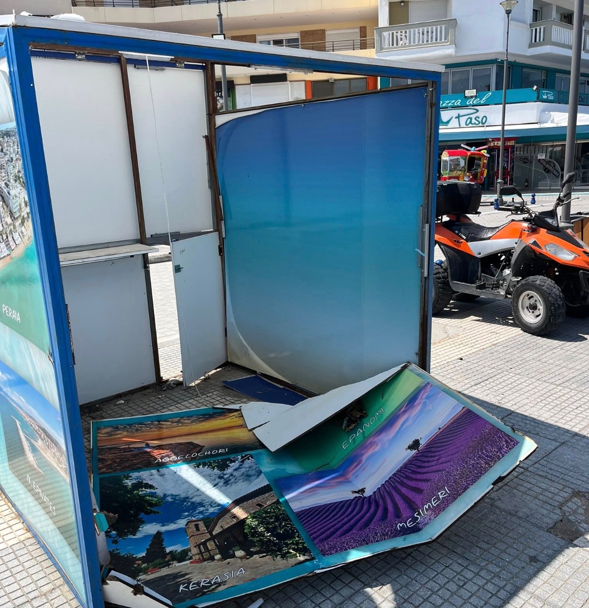 Βανδάλισαν το περίπτερο του Τουριστικού Συλλόγου στην Περαία