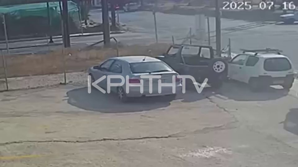 Ιεράπετρα: Μηχανή συγκρούεται και οδηγός παρασύρεται από δεύτερο όχημα (VIDEO)