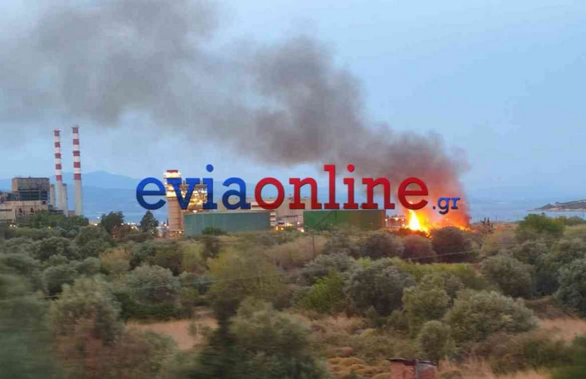 Εύβοια: Κοντά στο εργοστάσιο παραγωγής ρεύματος η φωτά στο Αλιβέρι (ΦΩΤΟ)