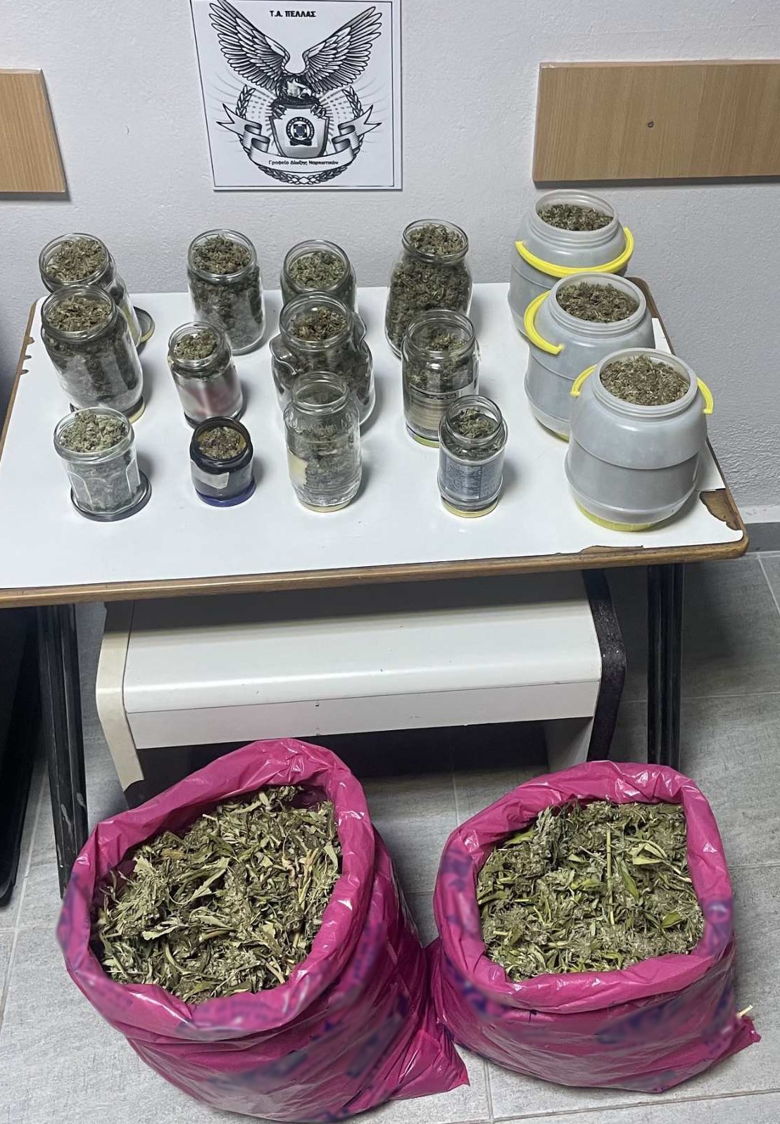 Πέλλα: 2 συλλήψεις για ναρκωτικά –  Κατασχέθηκαν 2 κιλά και 830 γραμμάρια κλώνων κάνναβης,