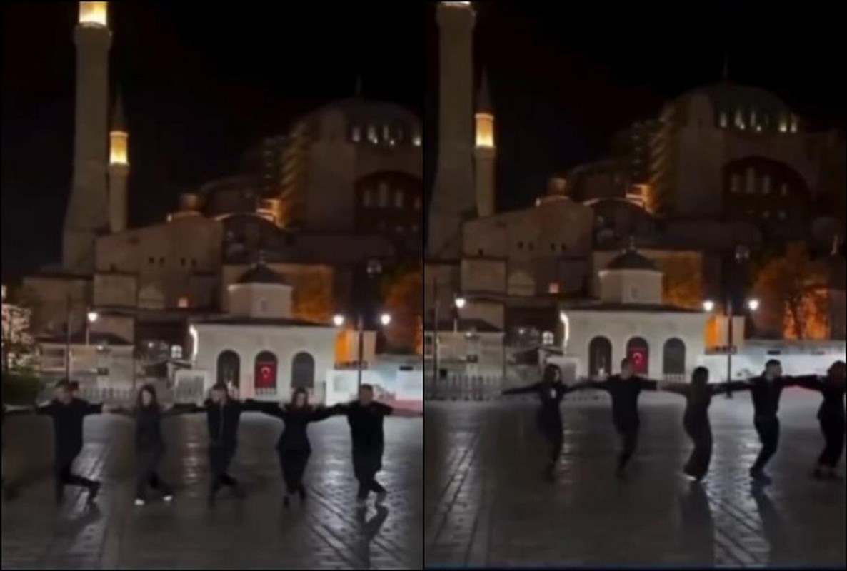 Έλληνες χόρεψαν χασάπικο μπροστά στην Αγία Σοφία: «Μεγάλη πρόκληση» το χαρακτηρίζουν οι Τούρκοι (VIDEO)