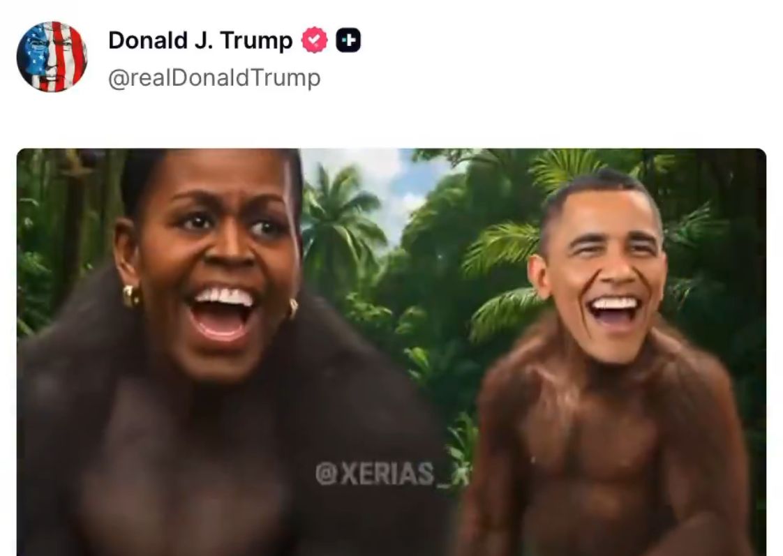 Σάλος με την ανάρτηση Τραμπ που απεικονίζει το ζεύγος Ομπάμα ως πιθήκους (VIDEO)