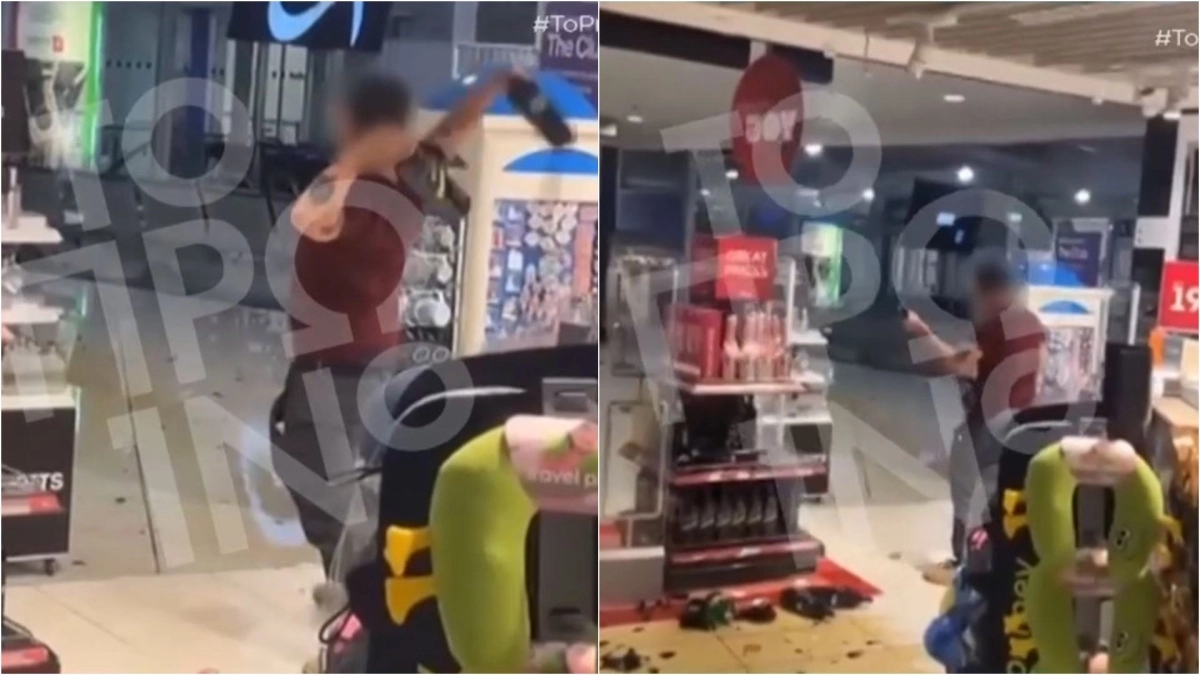 Τρόμος στο «Ελ. Βενιζέλος»: Επιβάτης σε κατάσταση «αμόκ» έσπαγε… ό,τι έβρισκε (VIDEO)