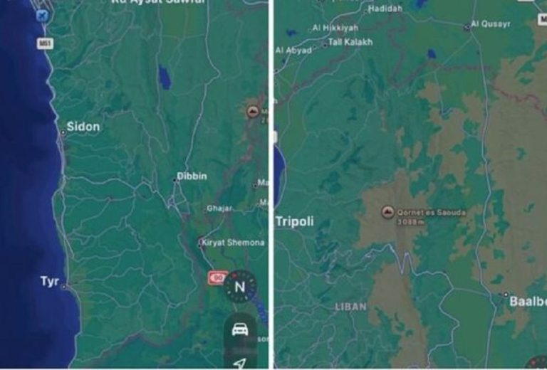 Αντιδράσεις στα social μετά τη διάδοση βίντεο που δείχνουν ότι οι χάρτες της Apple δεν εμφανίζουν τα ονόματα χωριών στο νότιο Λίβανο