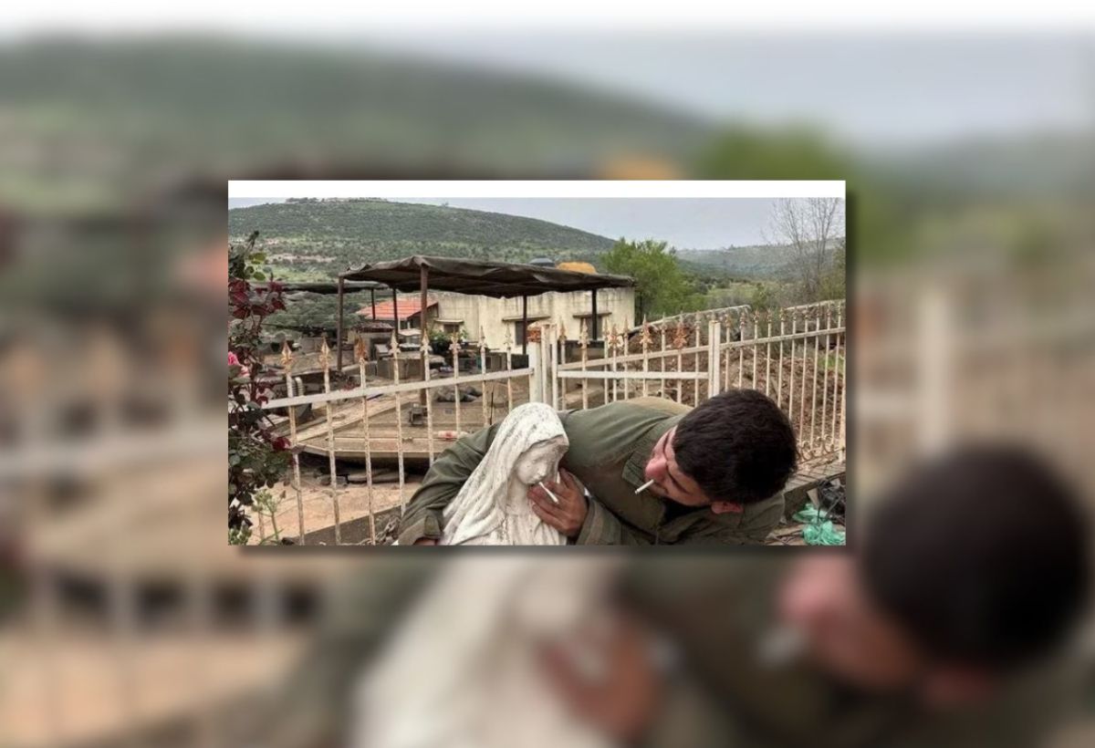 Ισραηλινός στρατιώτης βεβηλώνει χριστιανικό άγαλμα