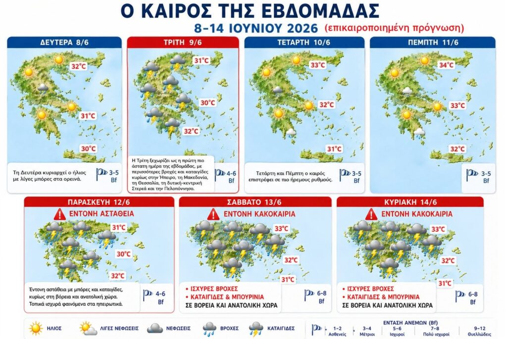 Ο καιρός της εβδομάδας από τον μετεωρολόγο Μιχάλη Σιούτα
