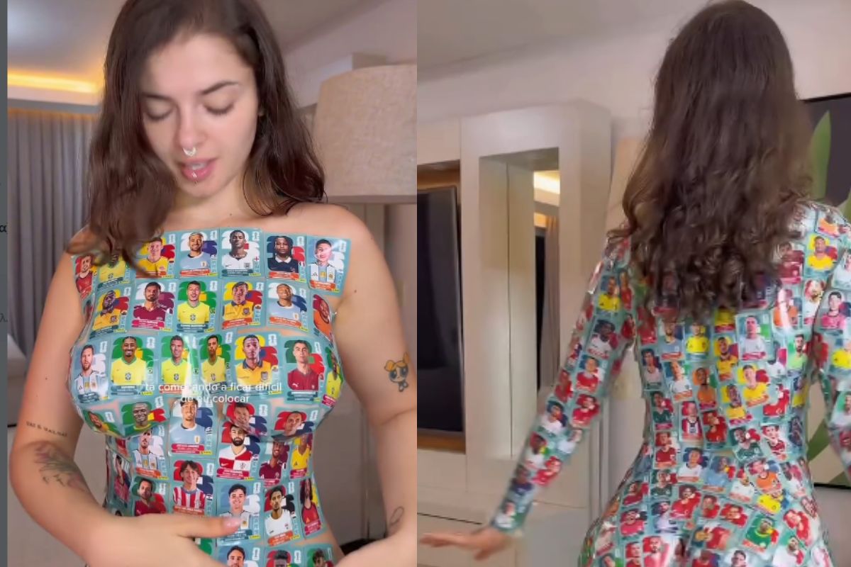 Βραζιλιάνα influencer κάλυψε το σώμα της με 1.000 αυτοκόλλητα Panini για το Μουντιάλ 2026 (VIDEO)