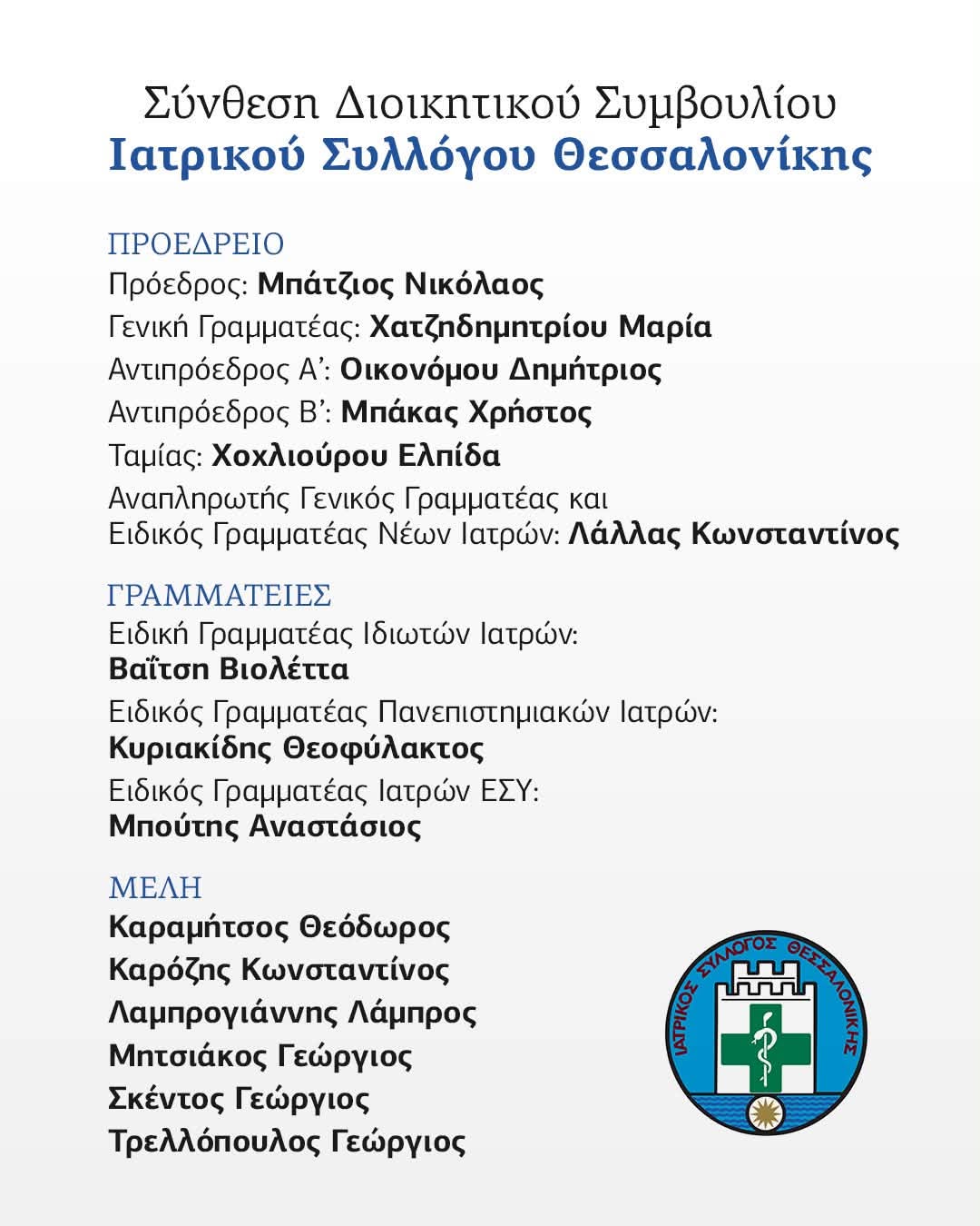 Το νέο ΔΣ του ΙΣΘ με επικεφαλής τον Νίκο Μπάτζιο (φωτο)
