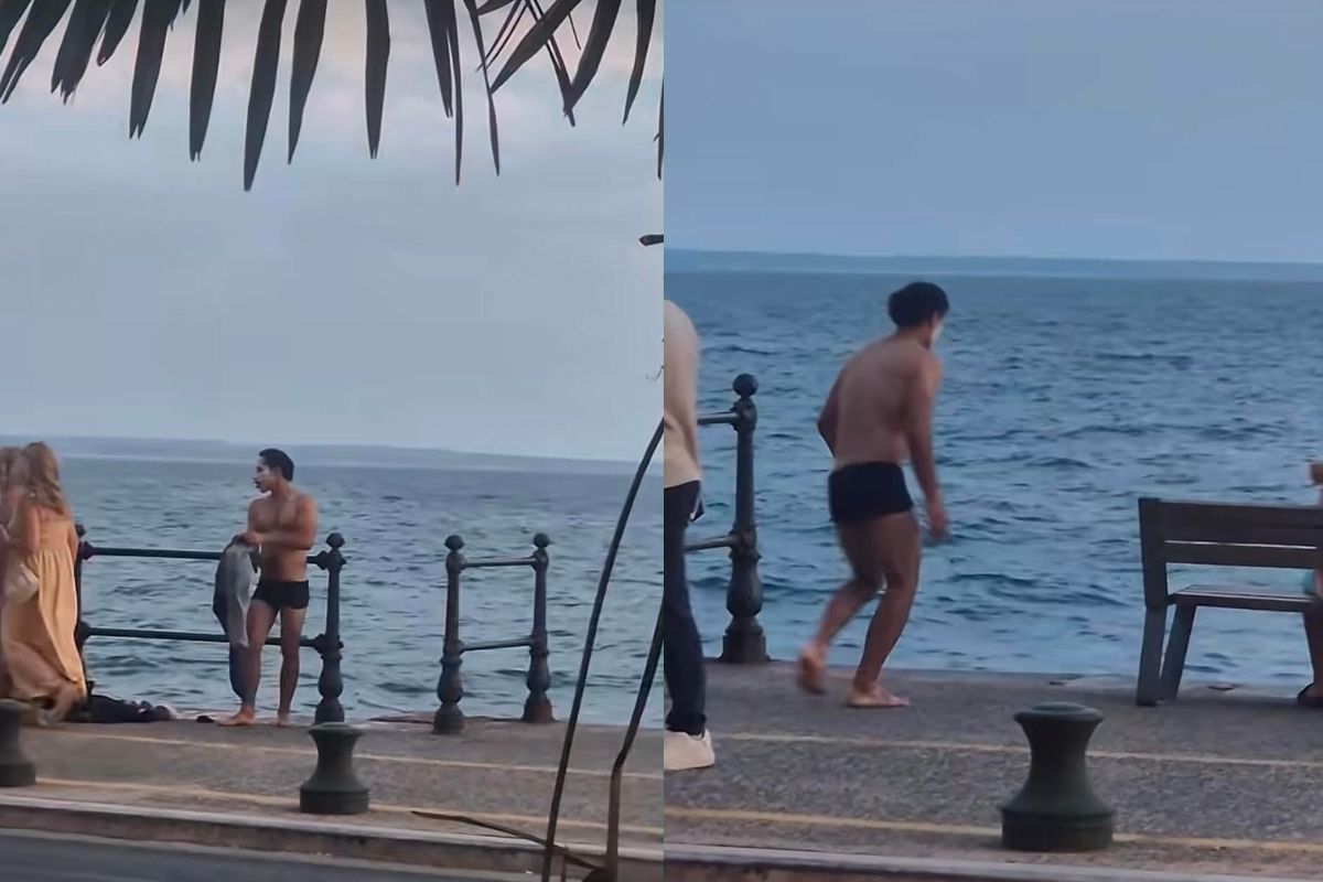 Θεσσαλονίκη: Βαμμένος κλόουν βούτηξε στον Θερμαϊκό – Η παρέμβαση της Αστυνομίας (VIDEO)