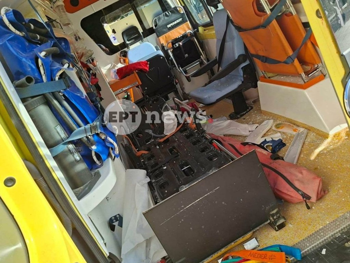 Κρήτη: Τροχαίο δυστύχημα με ασθενοφόρο του ΕΚΑΒ – Νεκρός ο ασθενής που μεταφερόταν στο νοσοκομείο (VIDEO)