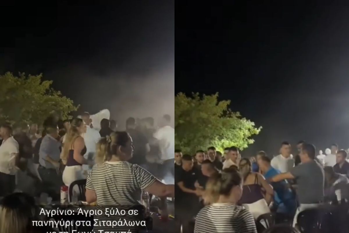 Κακός χαμός σε πανηγύρι: Πετούσαν καρέκλες την ώρα που τραγουδούσε η Γωγώ Τσαμπά (VIDEO)