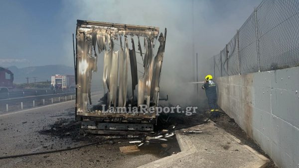 Στις φλόγες φορτίο νταλίκας στην εθνική οδό Λαμίας – Θεσσαλονίκης (ΦΩΤΟ-VIDEO)
