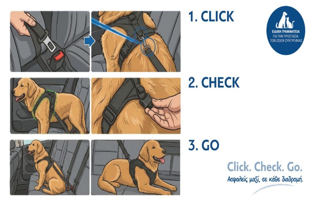 «Click. Check. Go»: Πώς πρέπει να ταξιδεύει το κατοικίδιό σας στο αυτοκίνητο