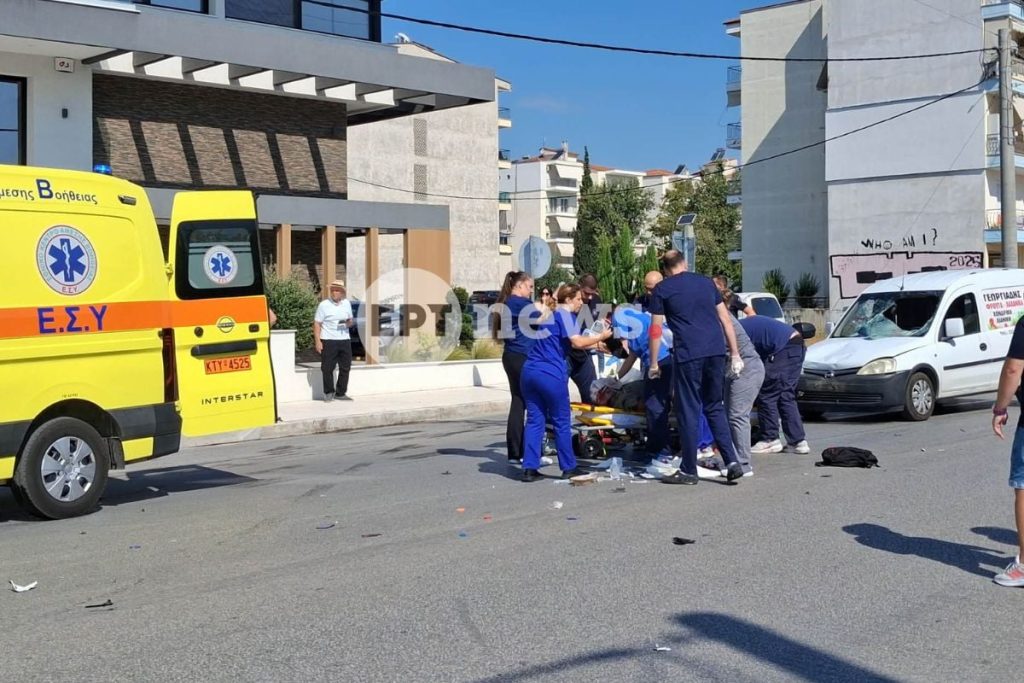 Σοβαρό τροχαίο με μηχανή στις Σέρρες (ΦΩΤΟ)