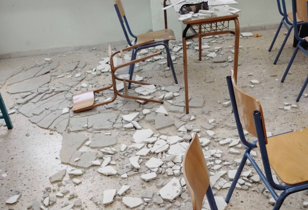 Πτώση σοβά σε σχολείο στα Βασιλικά: Η κατάσταση του τραυματισμένου μαθητή – Τι λέει ο πατέρας (VIDEO)